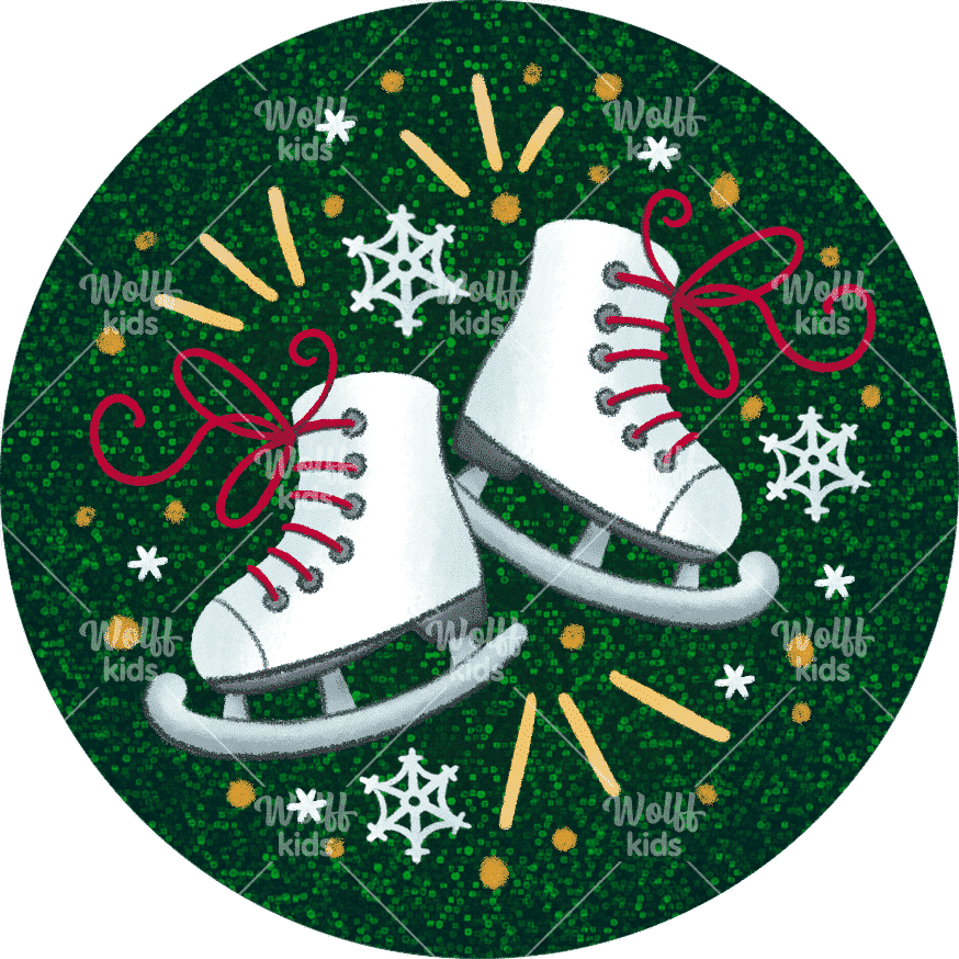 Einzelner Magnet: Winter: Schlittschuh laufen